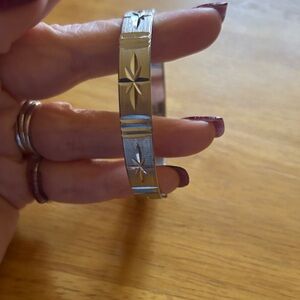 Elegant Silver Starburst Bangle Bracelet